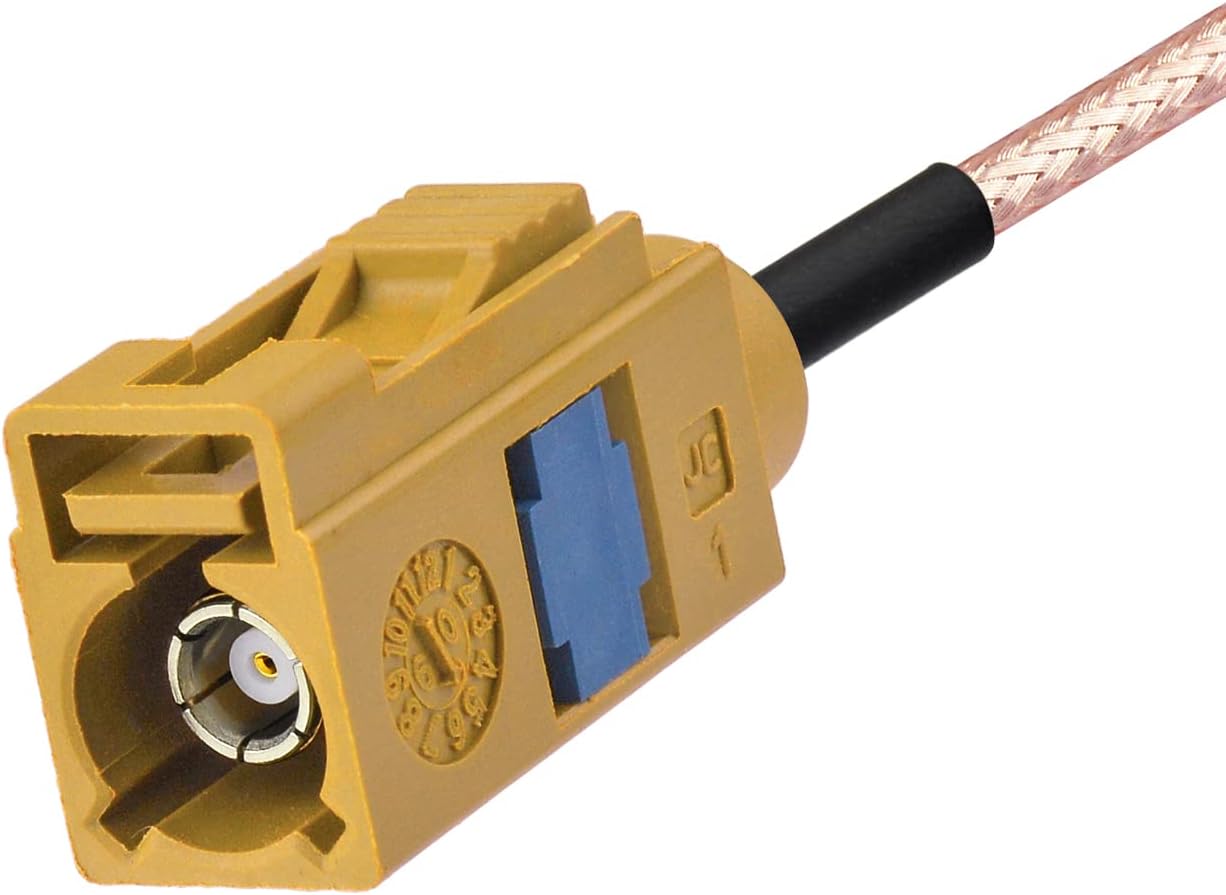 Superbat Fakra Crimp Connector Fakra K Curry Female Connector for RG174 RG179 RG316 Coax Cable, for Car Antenna Sirius XM Radio Navigation etc. 10pcs