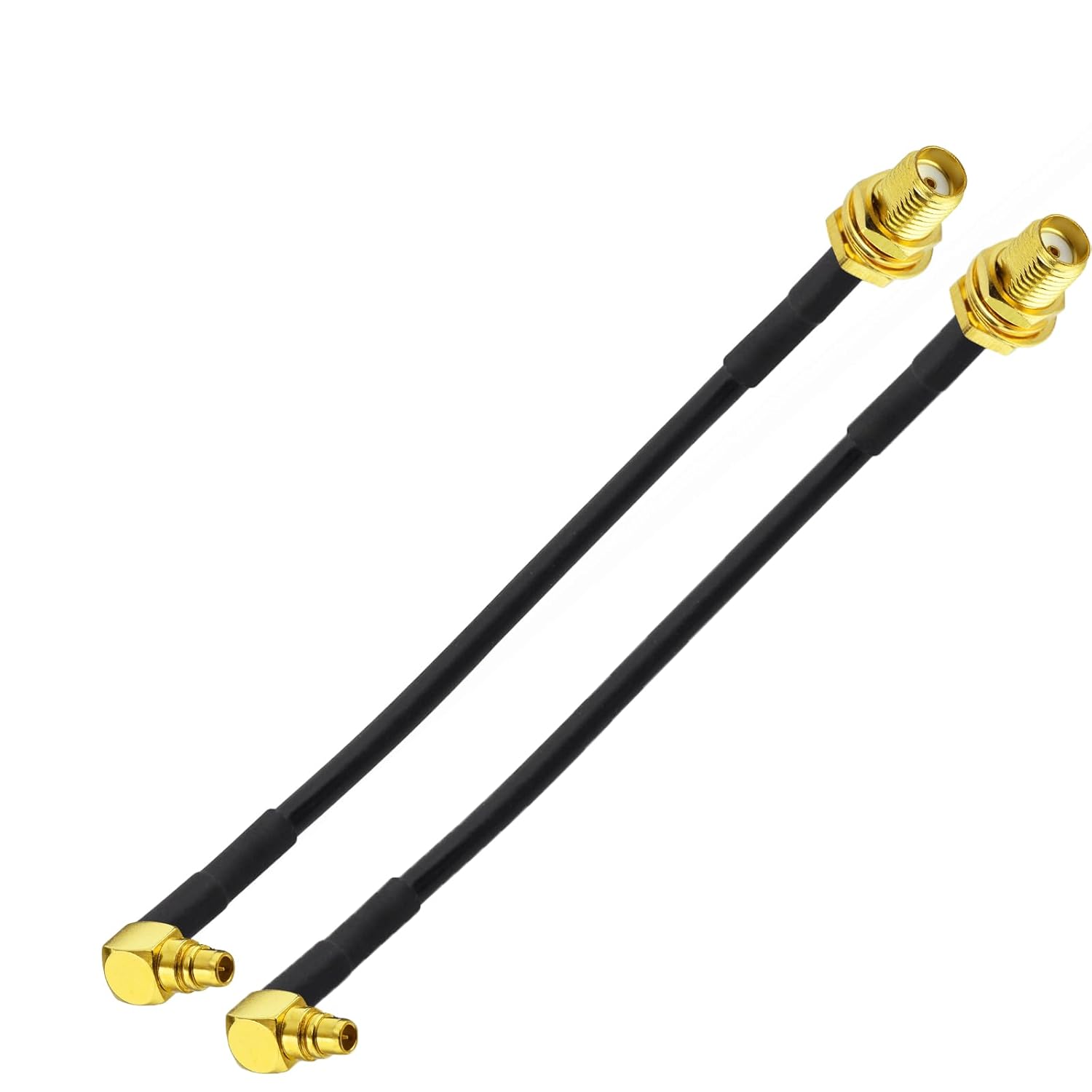 Superbat WiFi Antenna Extension Cable 4inch MMCX Male Right Angle to SMA Female RG174 Coax Cable 2Pcs for Wi-Fi WLAN Wireless Ethernet RFID UWB WiMAX iBurst Zigbee Bluetooth Wireless MIMO etc