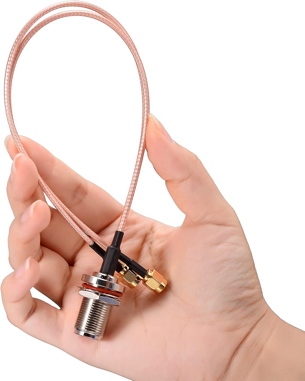 Superbat 1ft 30cm N Female to Dual SMA Male Coaxial Cable Splitter Adapter for 3G/4G/LTE/Ham/ADS-B/GPS/RF Radio & Antenna