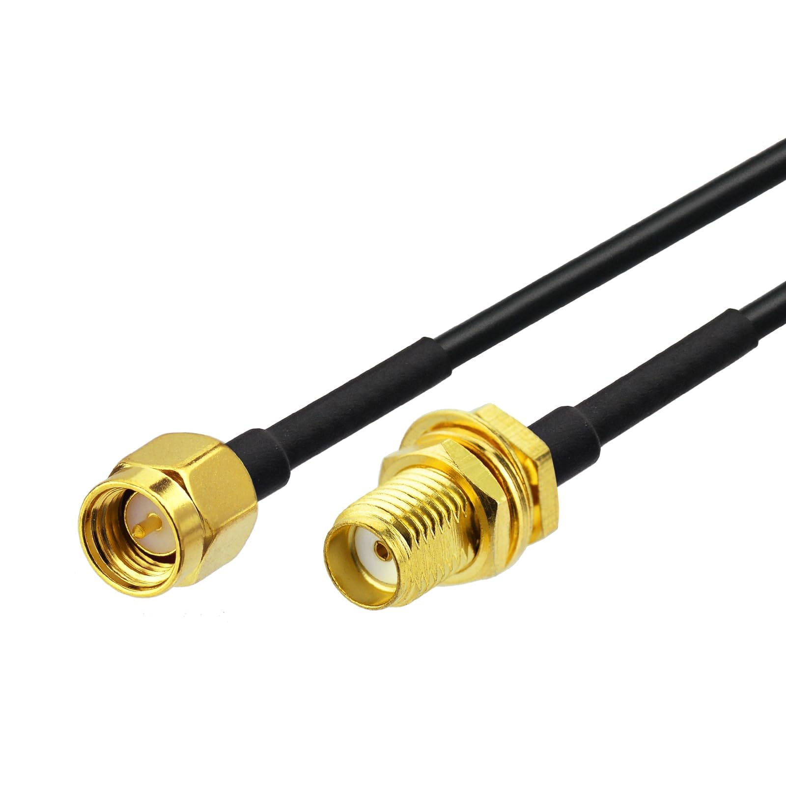 Superbat SMA Male to SMA Female Bulkhead Cable 10ft 50 Ohm Coax Cable for SDR Antenna Ham Radio, 3G 4G LTE Antenna, ADS-B, GPS Meter Radio etc.