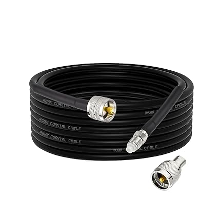 Superbat CB Coax Cable RG8x Coaxial Cable , RG8X Coaxial Stranded Connector Wire with PL-259 and FME/PL259 Male Connector –Durable, Low-Loss CB Radio HAM Radio Coax Jumper