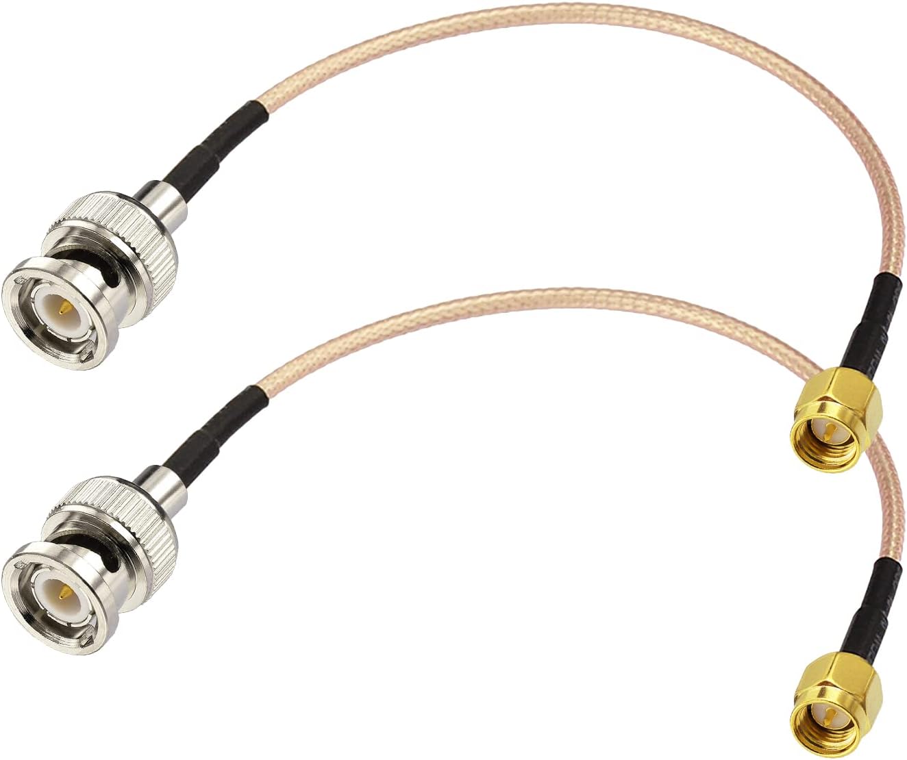 Superbat SMA to BNC Cable SMA Male to BNC Male Coaxial Cable 50 Ohm RG316 Jumper (6inch 2-Pack) for Scanner Antenna Ham Radio Wi-Fi Wireless LAN Devices etc.