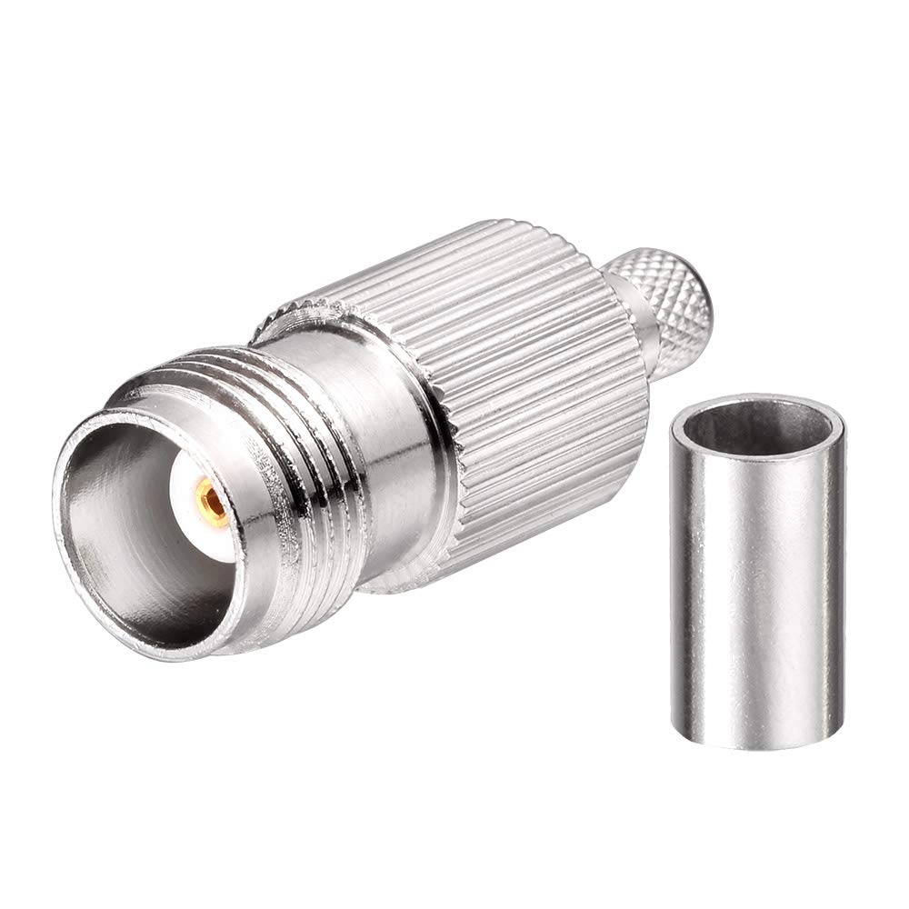 Superbat TNC Crimp Connectors Kit TNC Male + TNC Female Crimp Solder Connector Kit for RG58 RG303 RG141 RG142 RG400 LMR195 Low Loss Coax Cable(10 Pack in Total)