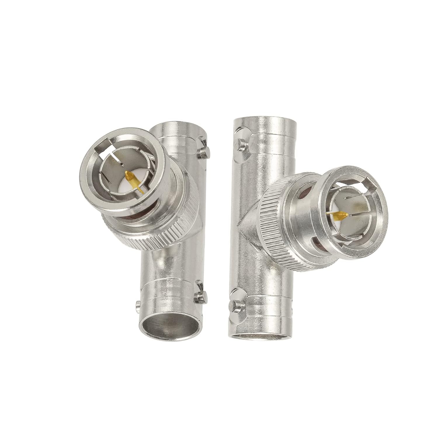 Superbat BNC Splitter Adapter 75 Ohm Male to Dual Female Splitter 1 in 2 Out for SDI HD-SDI Scope CCTV Security System Monitor Connector - 2pcs