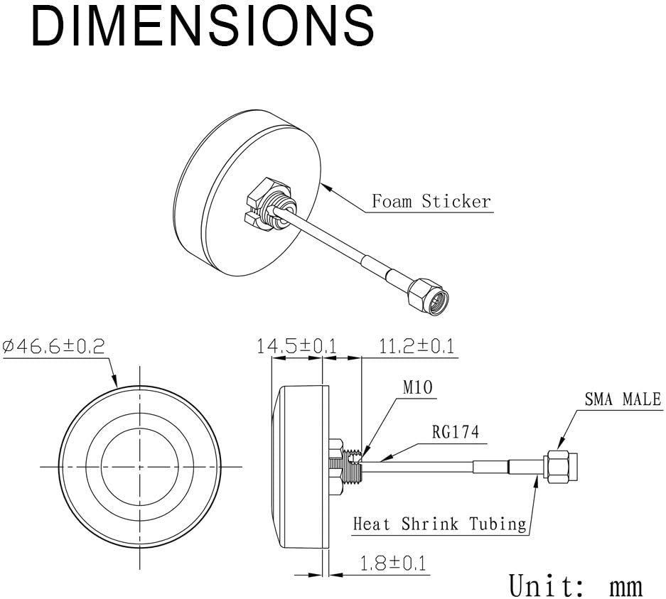 Superbat 4G LTE Antenna Outdoor Wall Mount Waterproof Cellular Trail Camera Antenna for Verizon AT&T T-Mobile Sprint 4G LTE Router Gateway Modem Trail Camera
