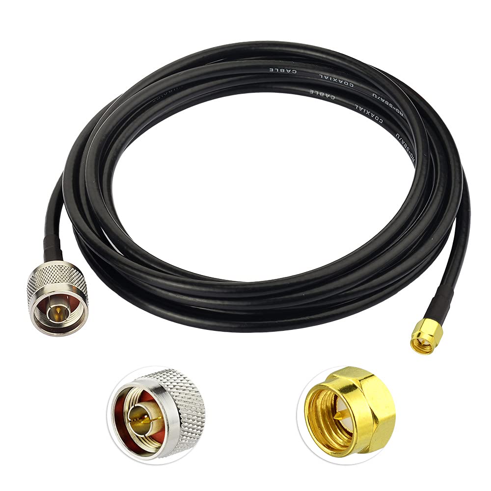 Superbat Low Loss N Male to SMA Male with Weatherproof Connectors RG58 Cable for Celling Antenna
