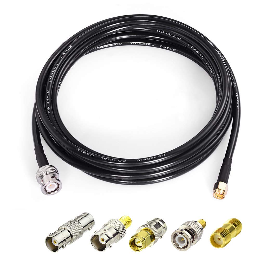 Superbat SMA Male to BNC Male Cable 20inches + 5pcs SMA to BNC Adapter 50 Ohm RF Coax Cable Kit for RF Applications/Antennas/Wireless LAN Devices/Wi-Fi Radios External Antenna etc