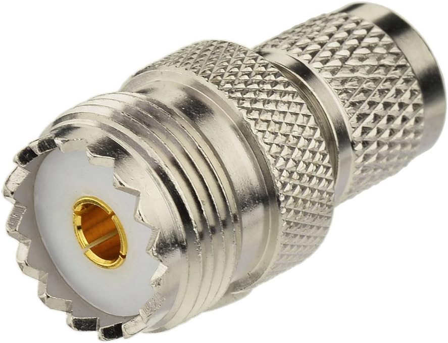 Superbat Mini UHF Male to UHF Female Connector 2-Pack Pl259 Coax Adapters Mini uhf to SO-239 for Radios Model SM-50 SM-120, Radius, Maxtrac ect.