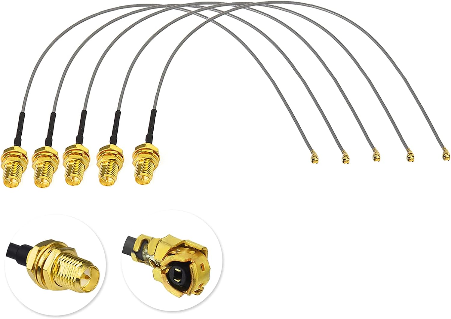 Superbat U.FL to RP-SMA Pigtail 12inch RP SMA Female to UFL/IPEX Cable for Wireless Routers Mini PCIe Cards Network PCI WiFi External Antenna Mod Tmobile Gateway 5-Pack
