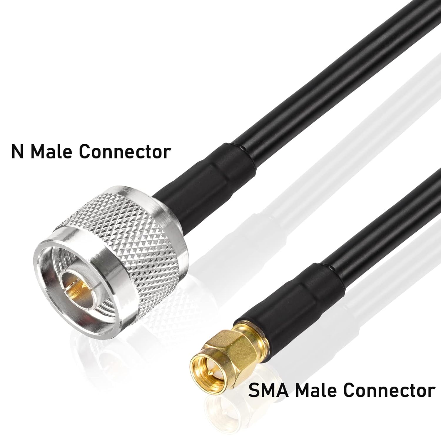 Superbat 25ft Low Loss N Male to SMA Male Cable - RG8x 50 Ohm for 3G/4G LTE/5G/WiFi/GPS ADS-B Radio Antenna Router Modem or Surge Arrester Use