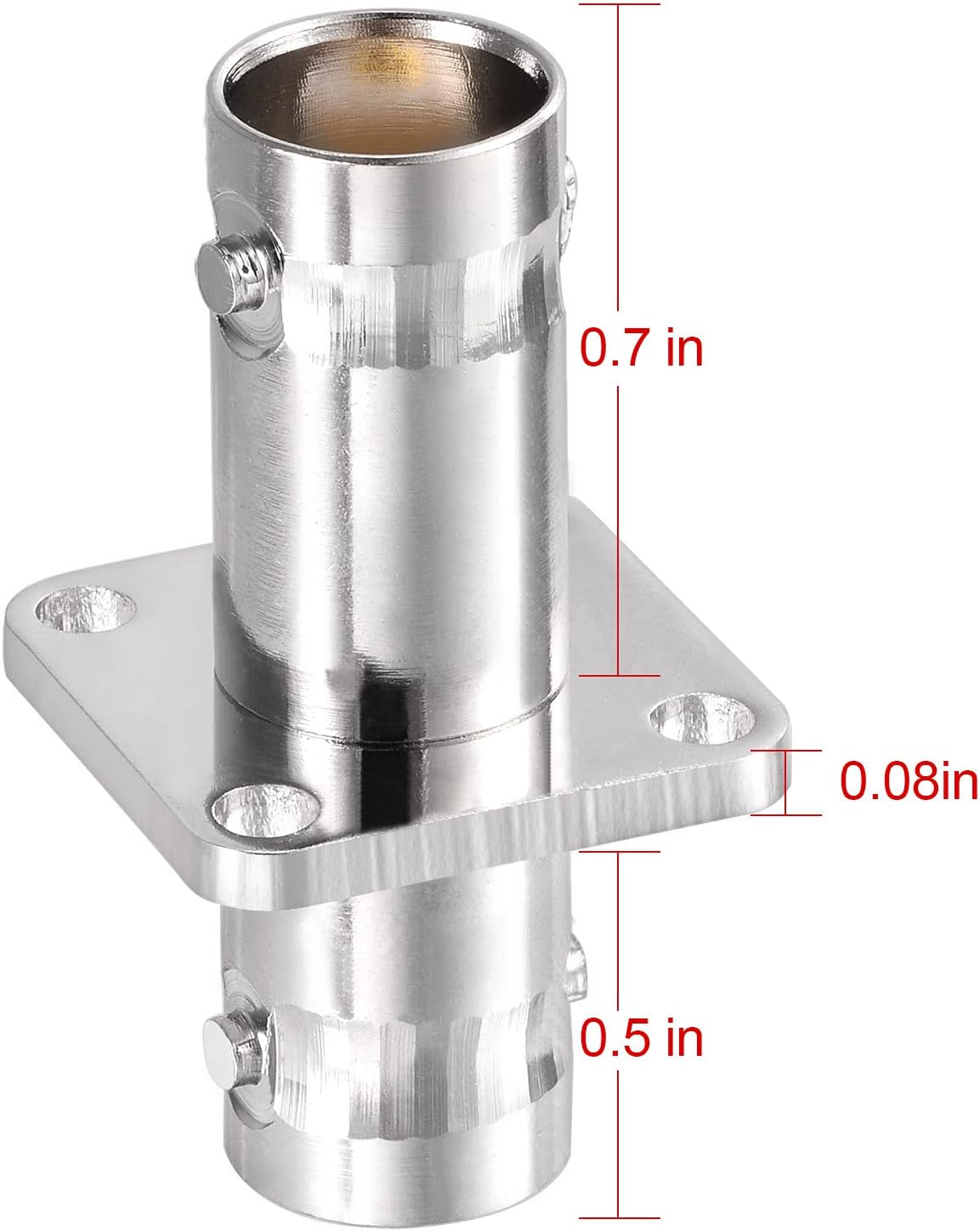 Superbat BNC Female to Female Adapter Connectors Flange 4 Hole Panel Mount BNC Bulkhead Connector 2pcs