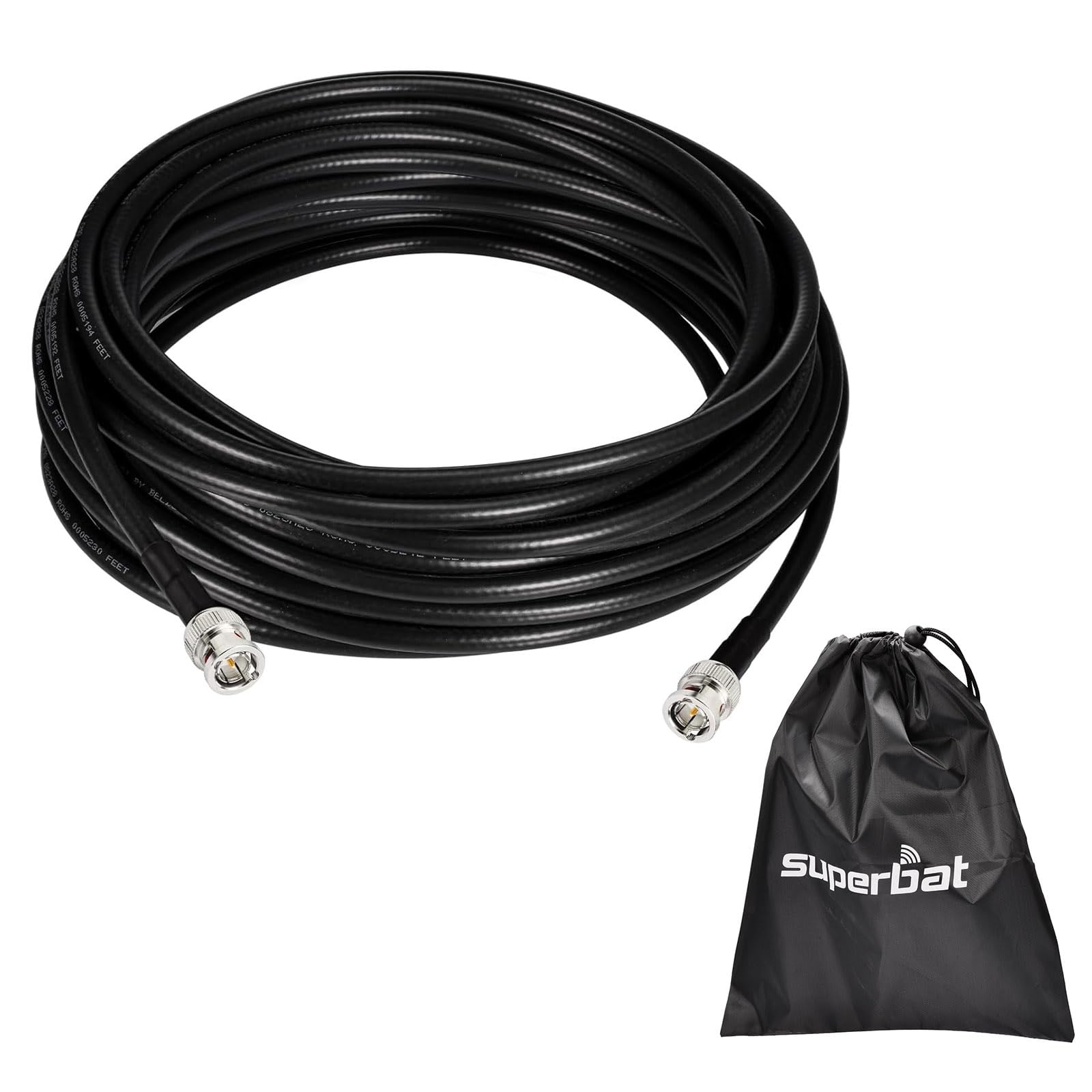 Superbat SDI Cable 50ft BNC Cable 3G/6G/12G (Belden 1694A Black) Supports HD-SDI/3G-SDI/4K/8K Video Security Camera CCTV Systems, SDI Precision Video Wire