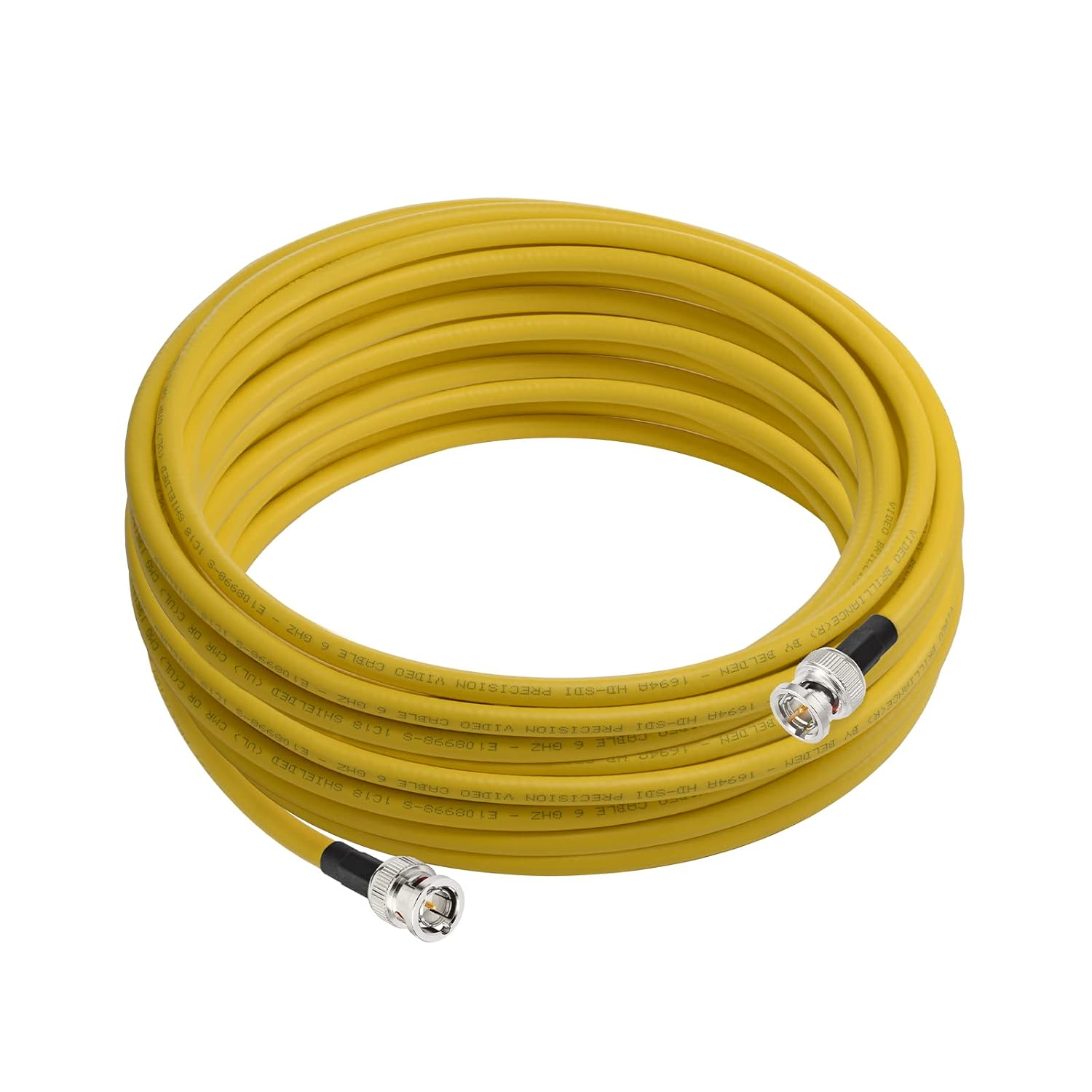 Superbat SDI Cable 3G/6G/12G SDI Cable 50ft (Belden 1694A Yellow) BNC Cable 75 ohm for Camera UHD 3G-SDI/6G-SDI/4K/8K Video Recoder Converter, Precision SDI Video Cable