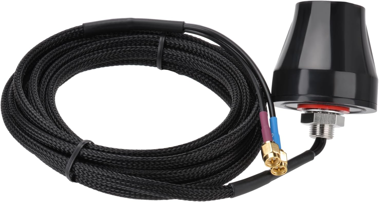 SUPERBAT 4G LTE Cellular GPS Combined Antenna Fixed Bracket Wall Mounting MIMO SMA Antenna Compatible with 4G LTE Industrial Mobile Router Trail Camera Security Cellular IoT Gateway Modem