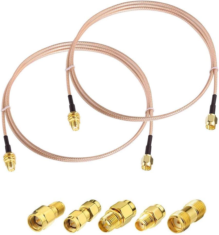 Superbat SMA Male to Female RF Coaxial Coax Cable 12inches + 5pcs SMA to SMA/RPSMA Adapter KIT for WiFi/Ham Radio/GPS/3G 4G LTE Antenna,LNA and etc