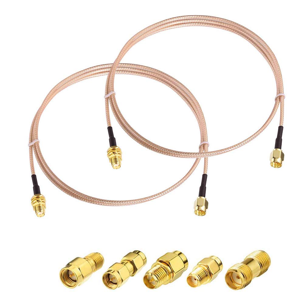 Superbat SMA Male to Female RF Coaxial Coax Cable 12inches + 5pcs SMA to SMA/RPSMA Adapter KIT for WiFi/Ham Radio/GPS/3G 4G LTE Antenna,LNA and etc
