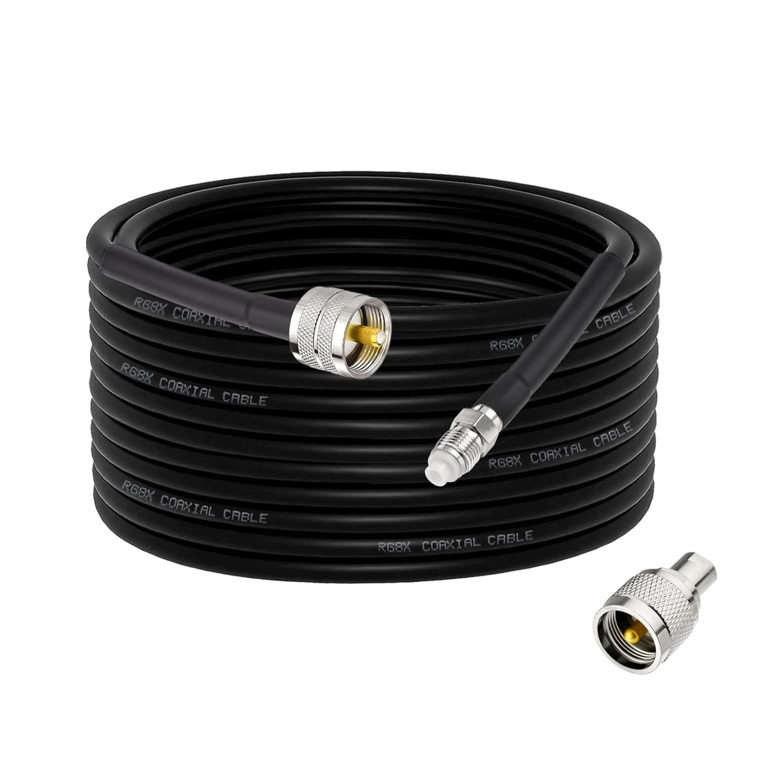 Superbat CB Coax Cable RG8x Coaxial Cable , RG8X Coaxial Stranded Connector Wire with PL-259 and FME/PL259 Male Connector –Durable, Low-Loss CB Radio HAM Radio Coax Jumper