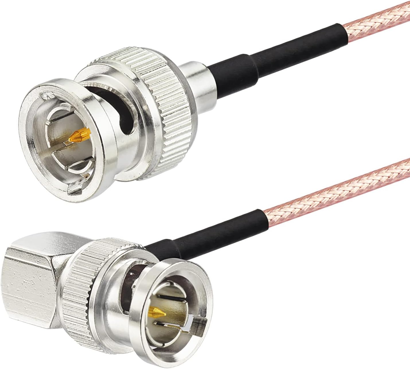 Superbat HD-SDI 3G SDI Cable BNC Male to Right Angle BNC Male 75 Ohm RG179 Jumper Cable 3ft for Surveillance Camera System CCTV/DVR Cables 2-Pack