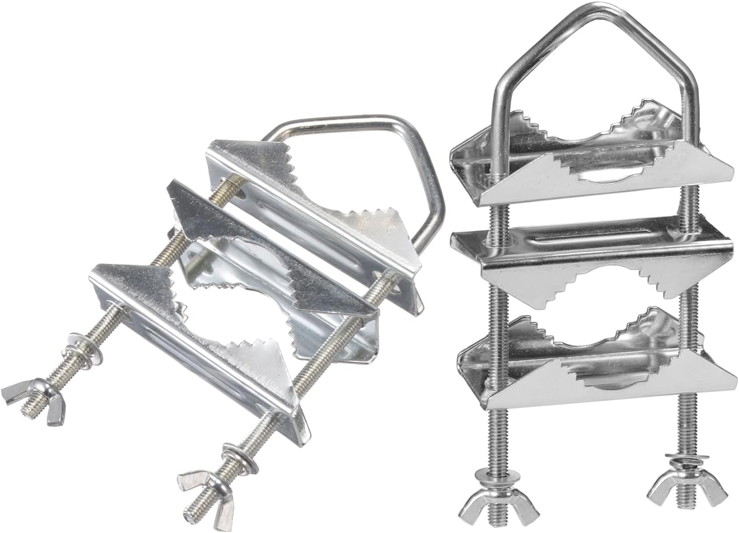 Superbat Antenna Mast Clamps U-Bolt Mounting Hardware Bracket & V Jaw Block (2Pcs) for TV CB Ham Outside Home Antenna Lora Double Pipe-Mounting etc.