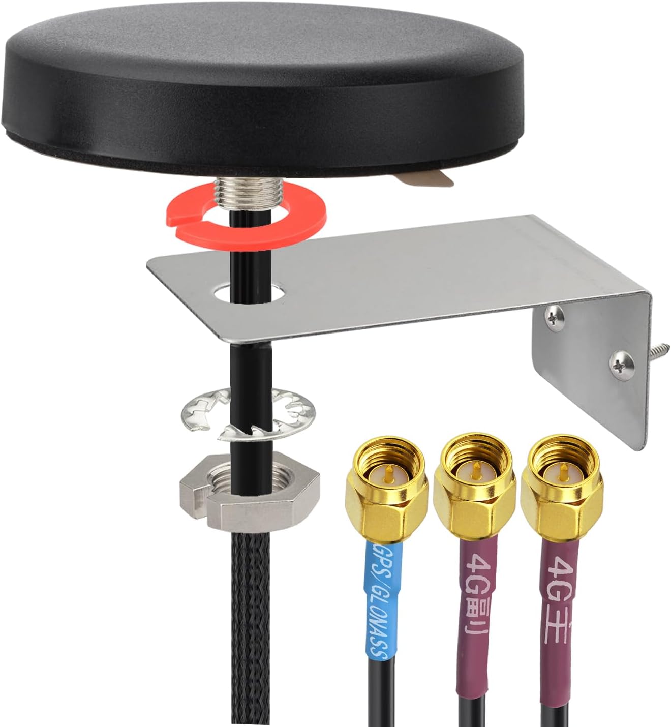 SUPERBAT 4G LTE Cellular GPS Combined Antenna Fixed Bracket Wall Mounting SMA Male MIMO Antenna Compatible with 4G LTE Industrial Gateway Mobile Router Trail Camera Modem Vehicle Real Time Tracking