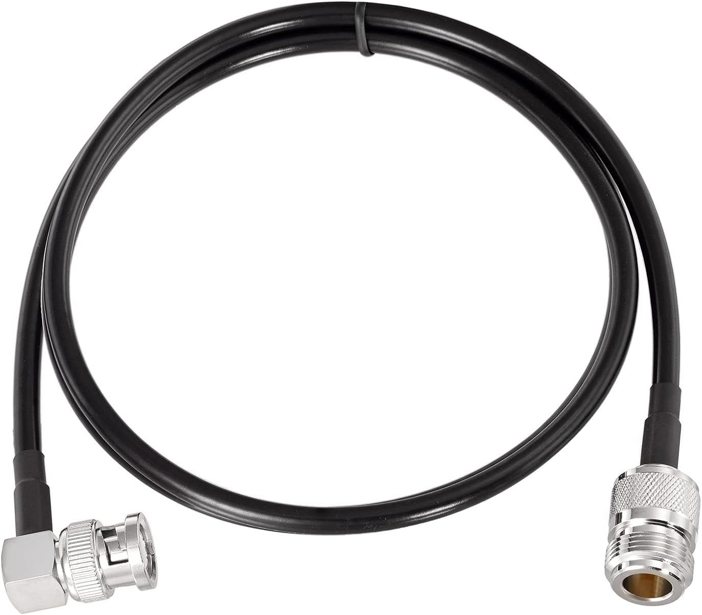 SUPERBAT N Type Female to Right Angle BNC Male Coax Cable RG58 for Radio Scanners Antenna Repeater System Commo Equipment Extension Cable, 3 Feet