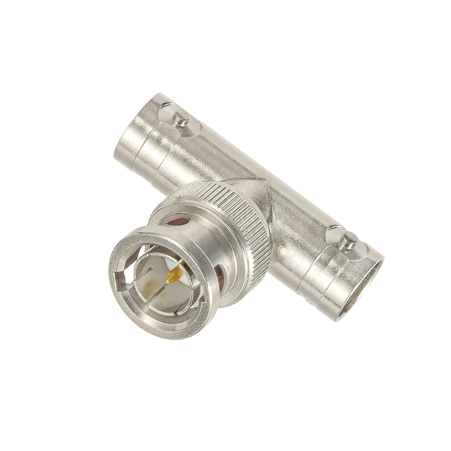 Superbat BNC Splitter Adapter 75 Ohm Male to Dual Female Splitter 1 in 2 Out for SDI HD-SDI Scope CCTV Security System Monitor Connector - 2pcs