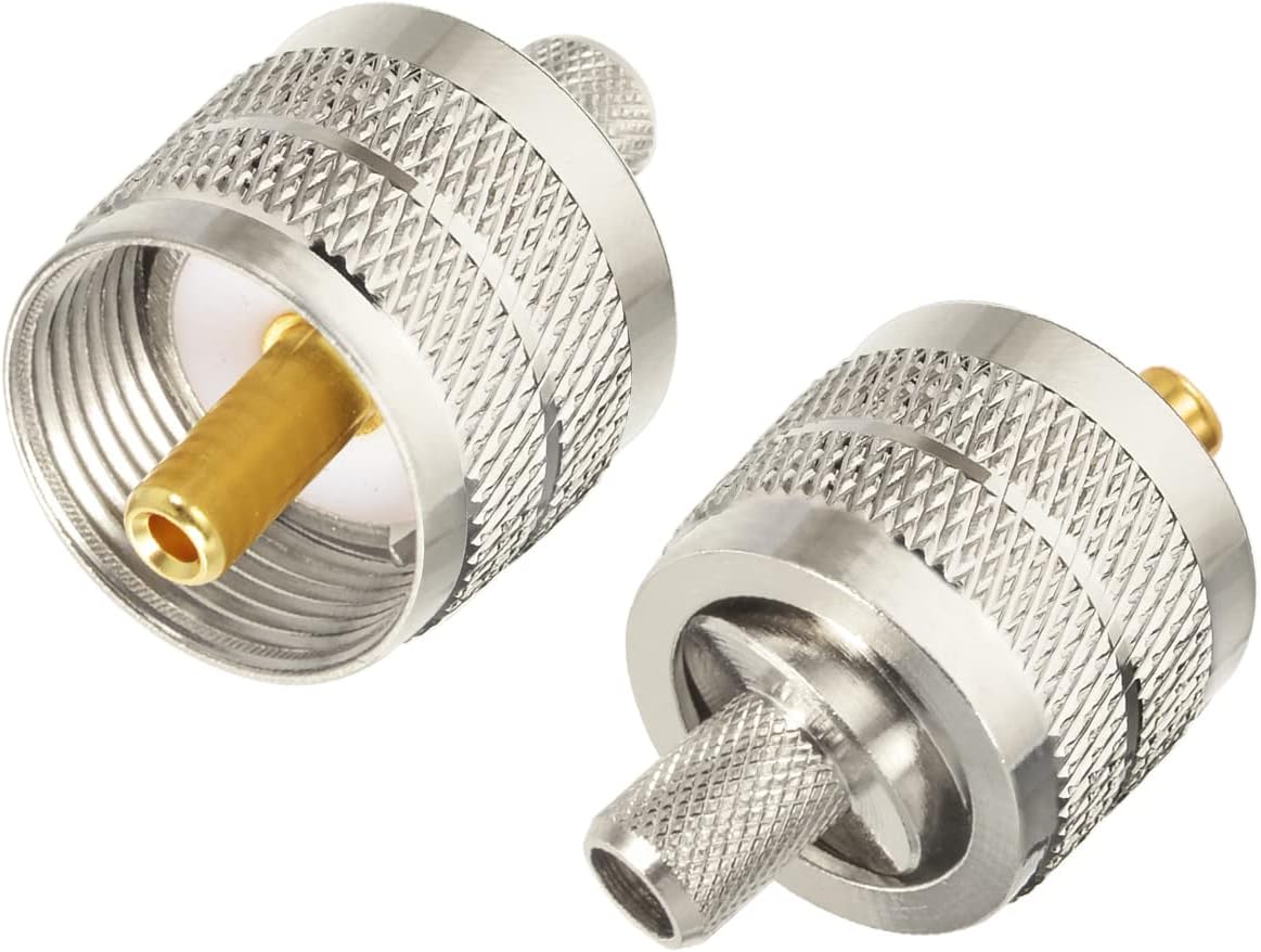 Superbat PL259 Connectors PL259 UHF Male Solder Coaxial Connectors for LMR240 RG8X RG59 RG62 Coax Cable 5pcs