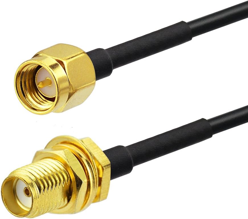 Superbat RF coaxial SMA Male to SMA Female Bulkhead RG174 Cable + 3pcs RF Coax SMA Adapter Kit for SDR Equipment Antenna Ham Radio,3G 4G LTE Antenna,ADS-B,GPS and etc