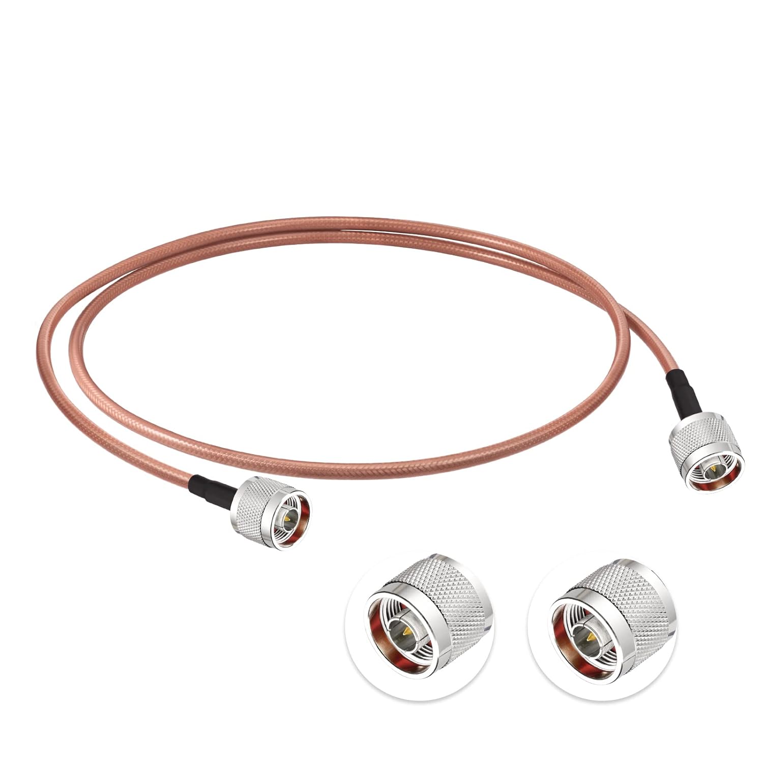 Superbat N Male to N Male Coaxial Cable High Power RG142 Coax Cable Low Loss 50 ohm Jumper for Duplexer Repeater Cell Booster Antenna Systems etc.