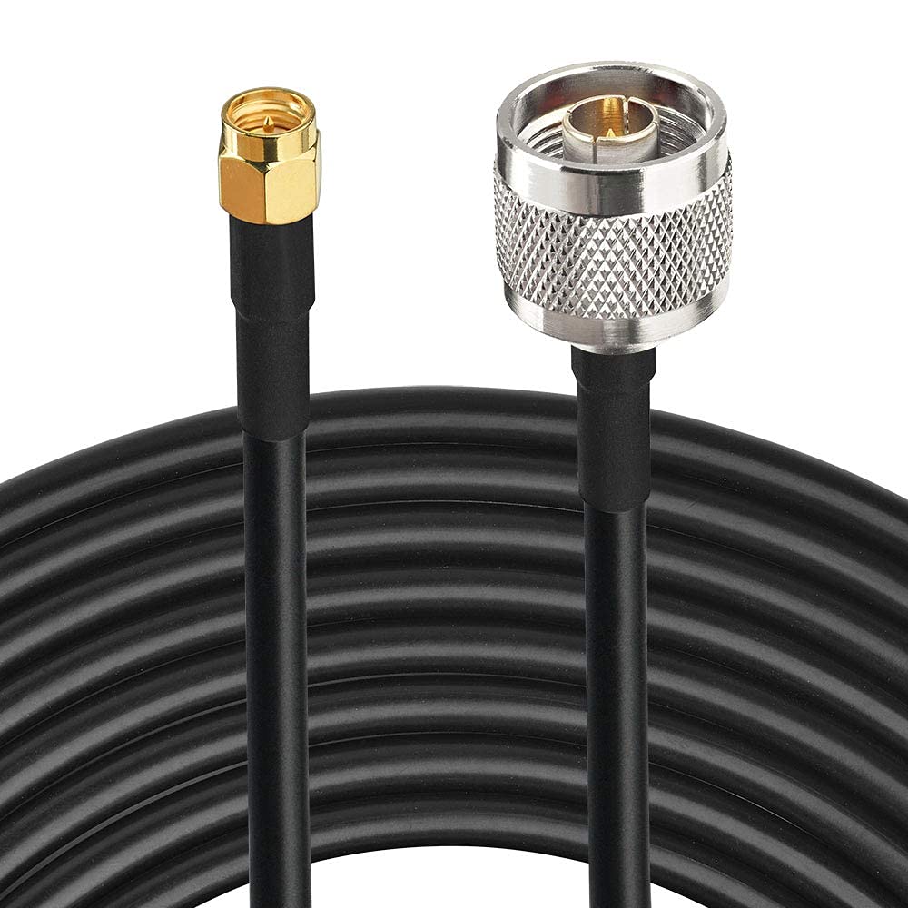 Superbat Low Loss N Male to SMA Male with Weatherproof Connectors RG58 Cable for Celling Antenna