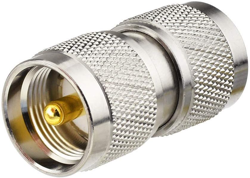 Superbat PL259 Coax Connectors 2-Pack UHF PL259 Male to Male Adapter PL259 Coupler for CB Ham Radio Antenna Dummy Load SWR Meter Cable