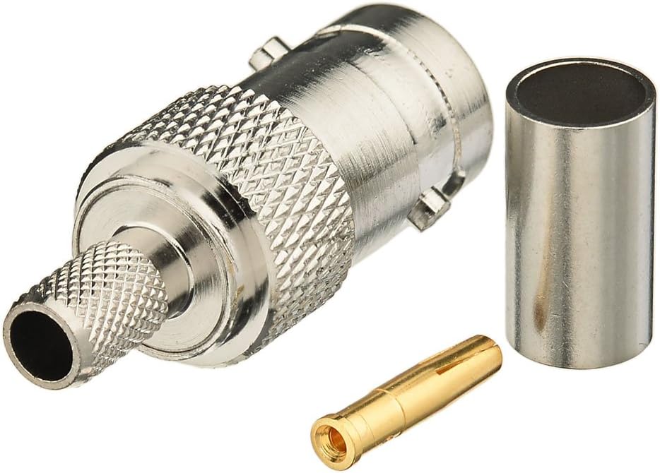 SUPERBAT BNC Crimp Connectors Kit - BNC Male & Female Crimp Solder Attachment Connector Kit for RG58, RG303, RG223, RG142, RG400, LMR195 Low Loss Coax Cable (10 Pack)