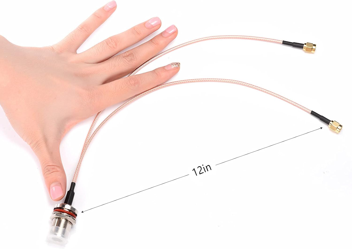 Superbat 1ft 30cm N Female to Dual SMA Male Coaxial Cable Splitter Adapter for 3G/4G/LTE/Ham/ADS-B/GPS/RF Radio & Antenna