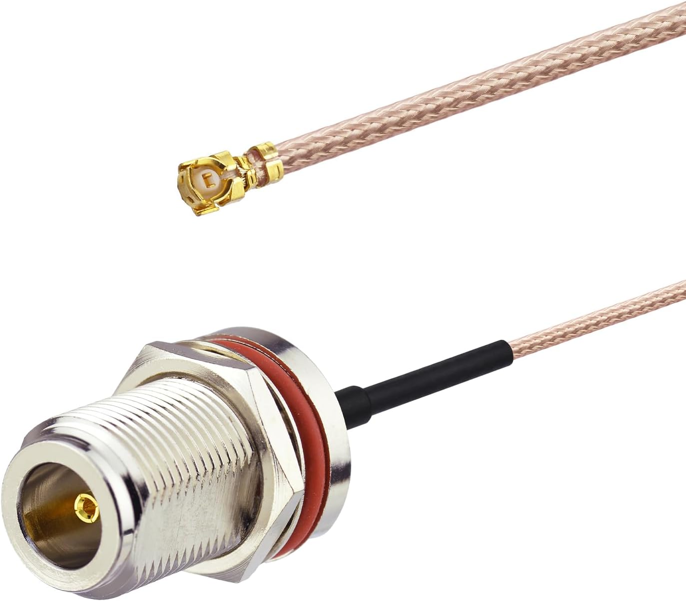 Superbat UF.L/IPX Female to N Type Female Bulkhead Mount Pigtail Cable 8inch Low Loss RG178 Coaxial Jumper(2Pcs) for RF Applications,Base Stations,PCI WiFi Card,Wireless Router,Gateway etc