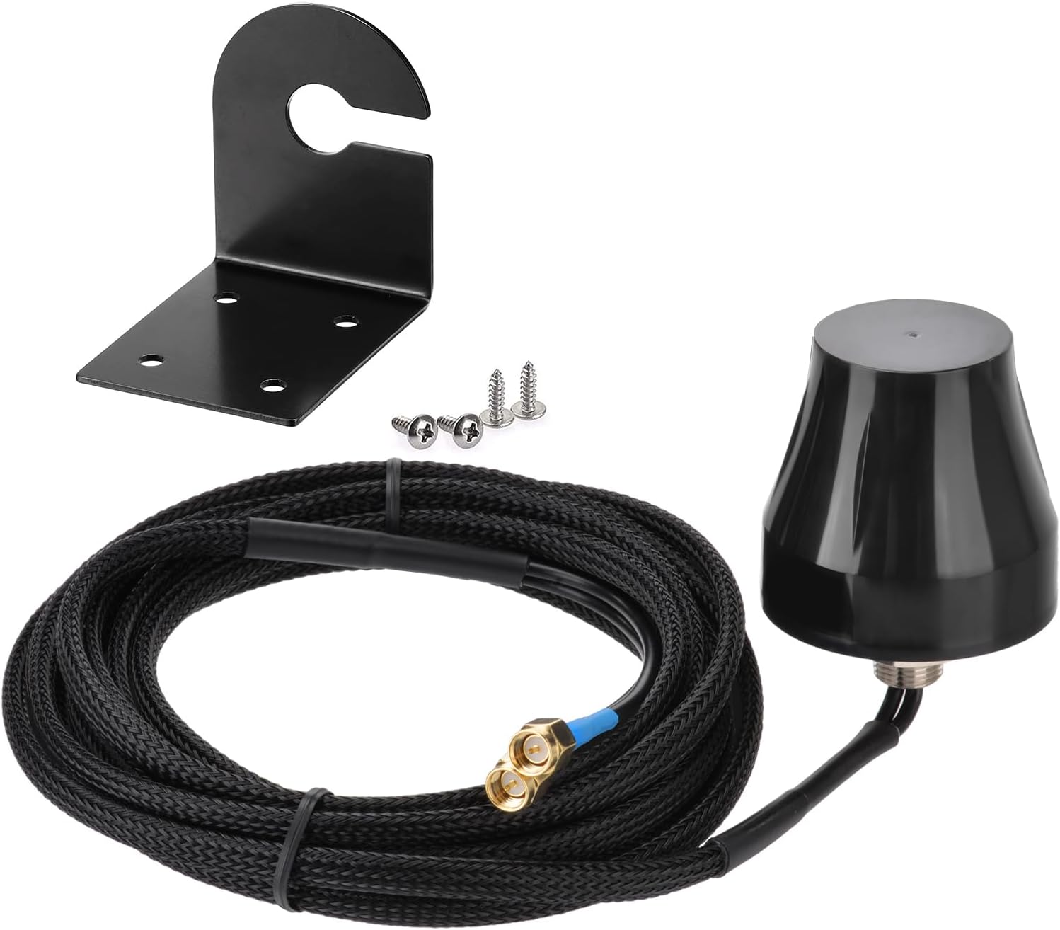 SUPERBAT 4G LTE Cellular GPS Combined Antenna Fixed Bracket Wall Mounting MIMO SMA Antenna Compatible with 4G LTE Industrial Mobile Router Trail Camera Security Cellular IoT Gateway Modem