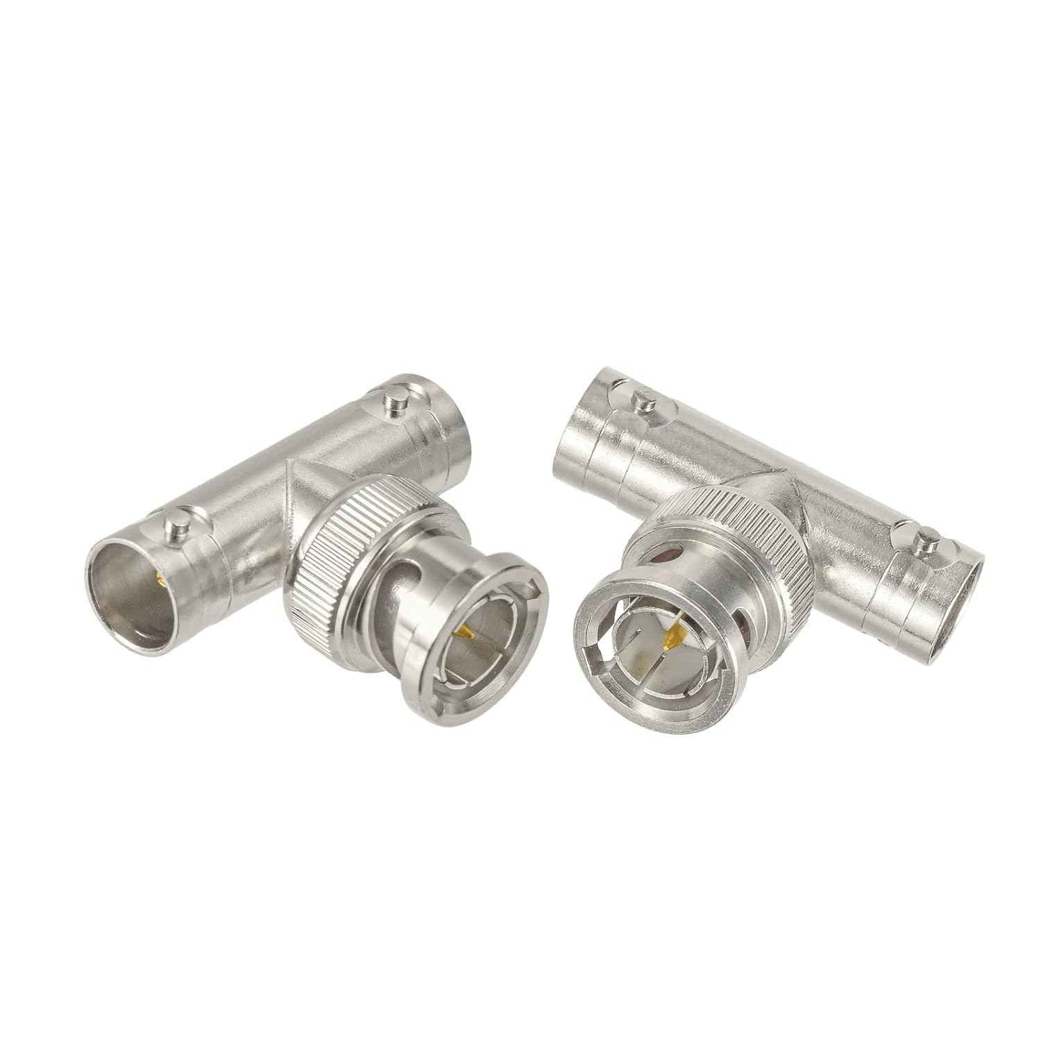 Superbat BNC Splitter Adapter 75 Ohm Male to Dual Female Splitter 1 in 2 Out for SDI HD-SDI Scope CCTV Security System Monitor Connector - 2pcs