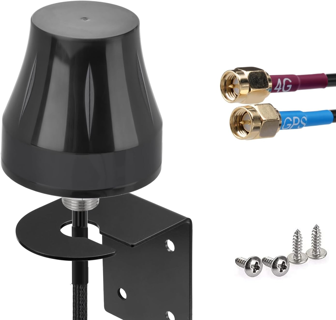 SUPERBAT 4G LTE Cellular GPS Combined Antenna Fixed Bracket Wall Mounting MIMO SMA Antenna Compatible with 4G LTE Industrial Mobile Router Trail Camera Security Cellular IoT Gateway Modem