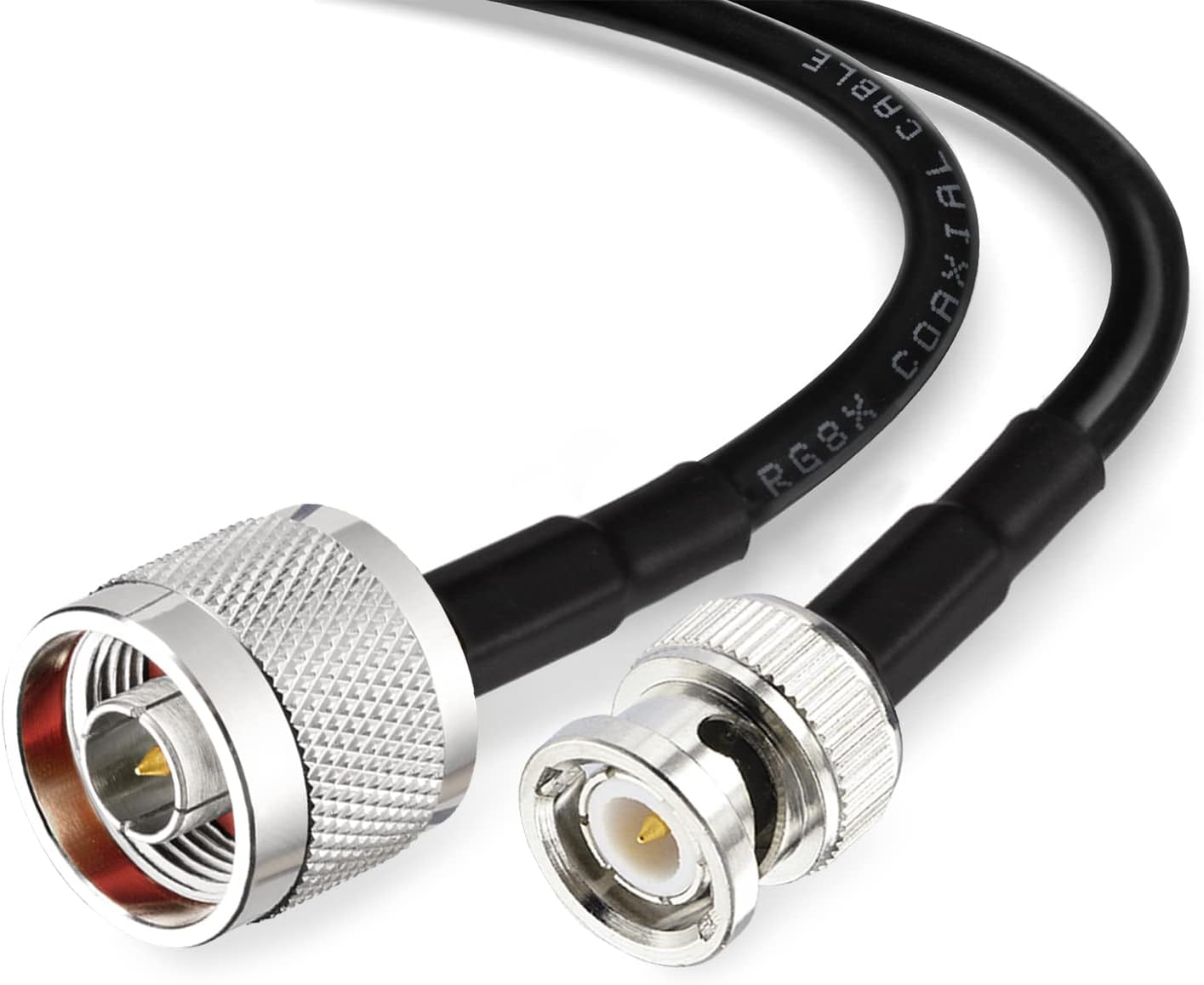 Superbat N Male to BNC Male Jumper Cable 50 Ohm 3ft Low Loss RG8X Cable for Scanner Antenna Splitter VHF Radio etc.