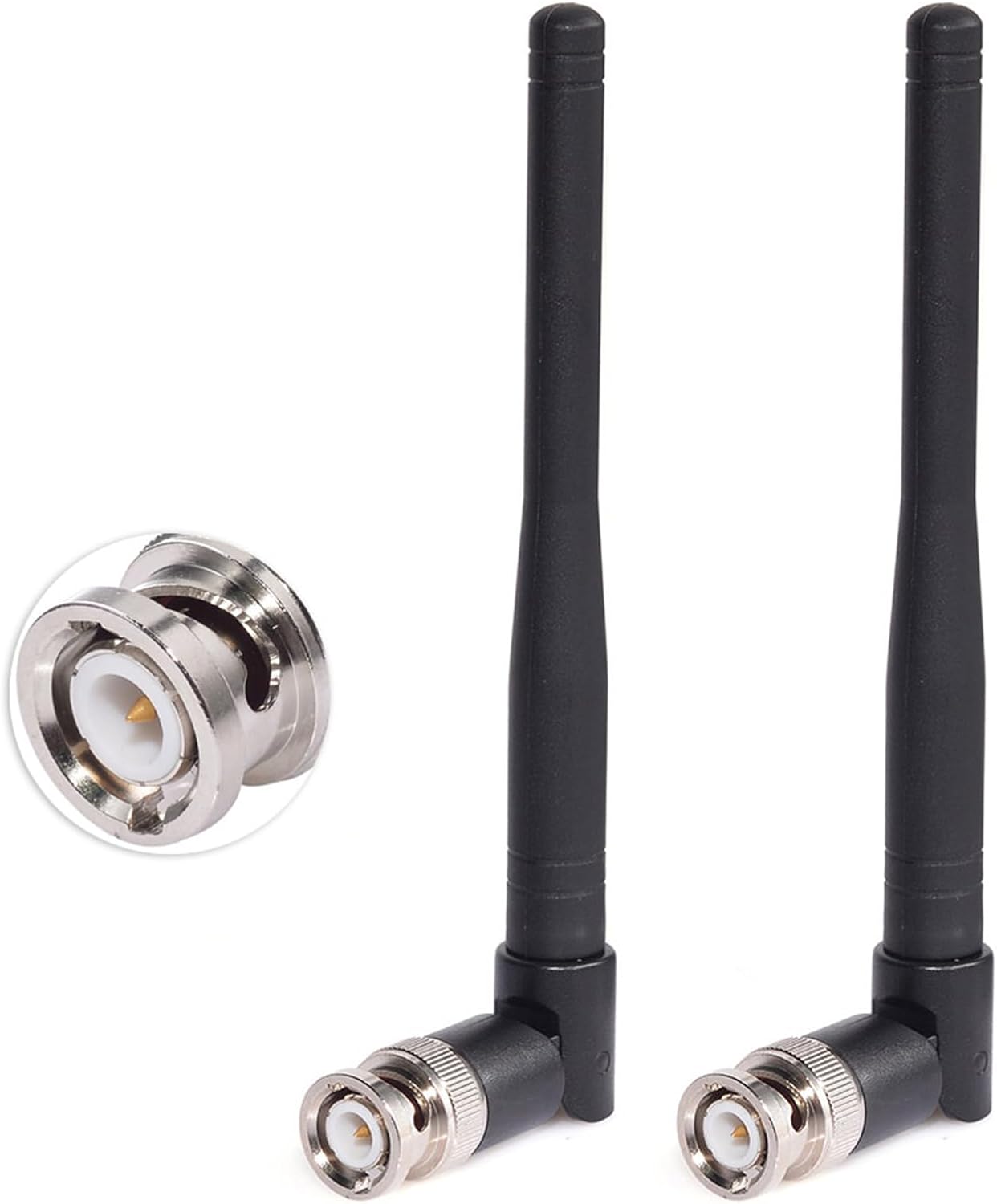 SUPERBAT UHF 400MHz-960MHz Antenna Wireless Microphone Receiver BNC Male Antenna Replacement for Wireless Microphone Receiver System,Headband Headsets,Lapel Lavalier,Goosneck,Headphone(2-Pack)