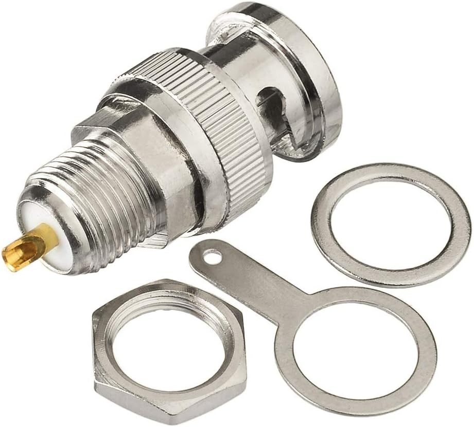 Superbat BNC Male Plug Nut Bulkhead Solder RF Connector Adapters for Antennas Ham Radio Camera 5pcs