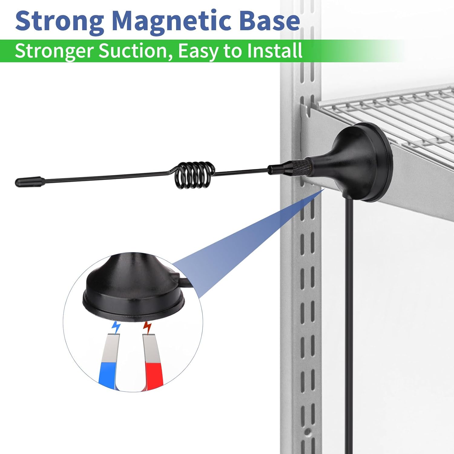 Superbat WiFi Antenna 2.4GHz Antenna Magnetic Base SMA Antenna with 10ft Extension Cable for Desktop PC Bluetooth Motherboard Wireless Network Card Router IP Security Camera Monitor etc. 2pcs