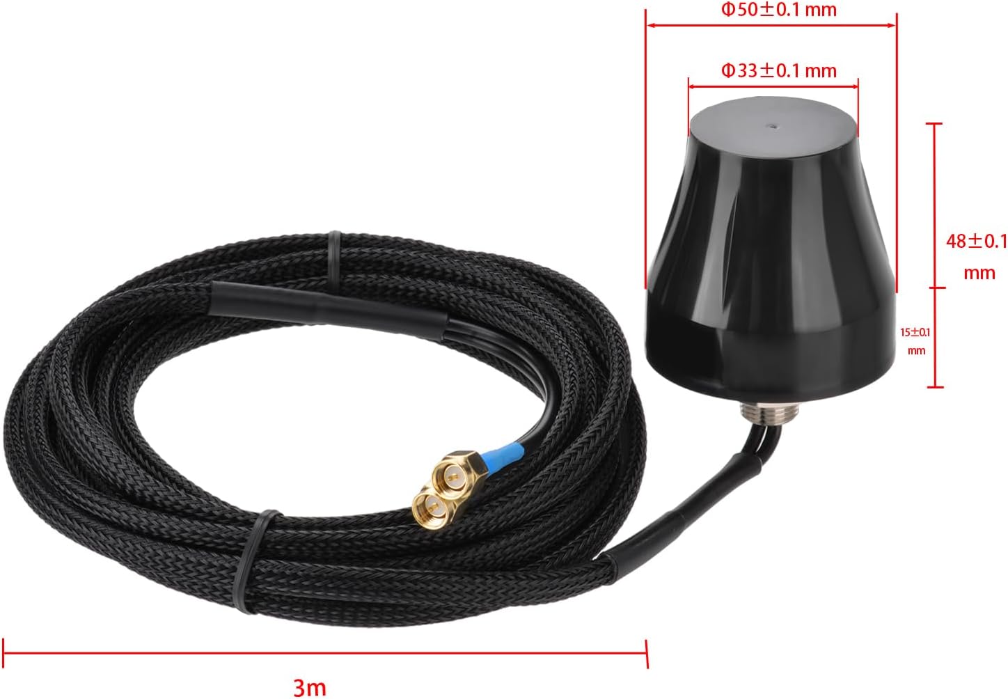 SUPERBAT 4G LTE Cellular GPS Combined Antenna Fixed Bracket Wall Mounting MIMO SMA Antenna Compatible with 4G LTE Industrial Mobile Router Trail Camera Security Cellular IoT Gateway Modem