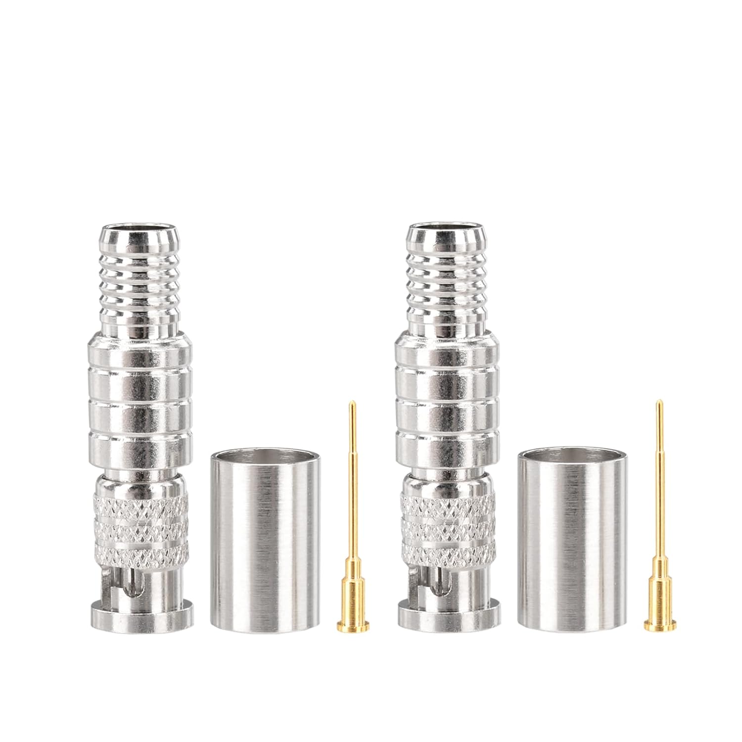 Superbat SDI Crimp Connector HDBNC Compression Connector for Belden 1694A RG6 Coaxial Cable 2-Pack for CCTV SDI HD-SDI Security Camera Siamese Theater Audio Video Cables