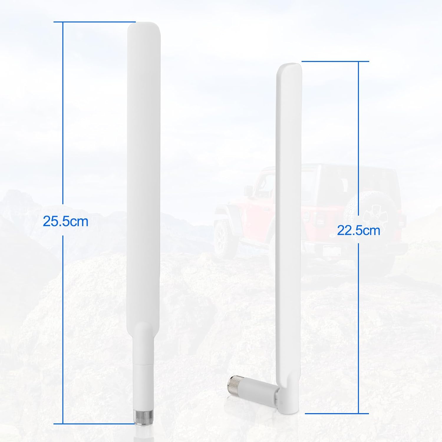 Superbat High Gain 12dBi Dual Band WiFi Antenna 2.4GHz/5GHz 5.8GHz Omnidirectional RP-SMA Antenna White for Router, Wireless Access Point, Security Cameras 2-Pack