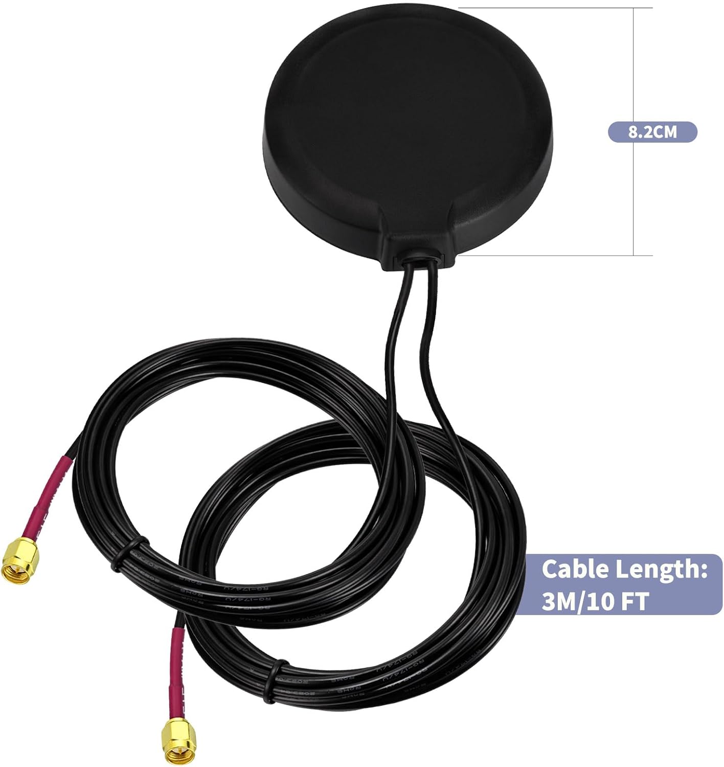 Superbat 4G LTE Antenna Dual Band MIMO Magnetic Mount Omni-Directional SMA Male Antenna for Verizon AT&T T-Mobile Sprint Router Cellular Gateway Modem Wireless Router MMDVM Hotspot Board etc.