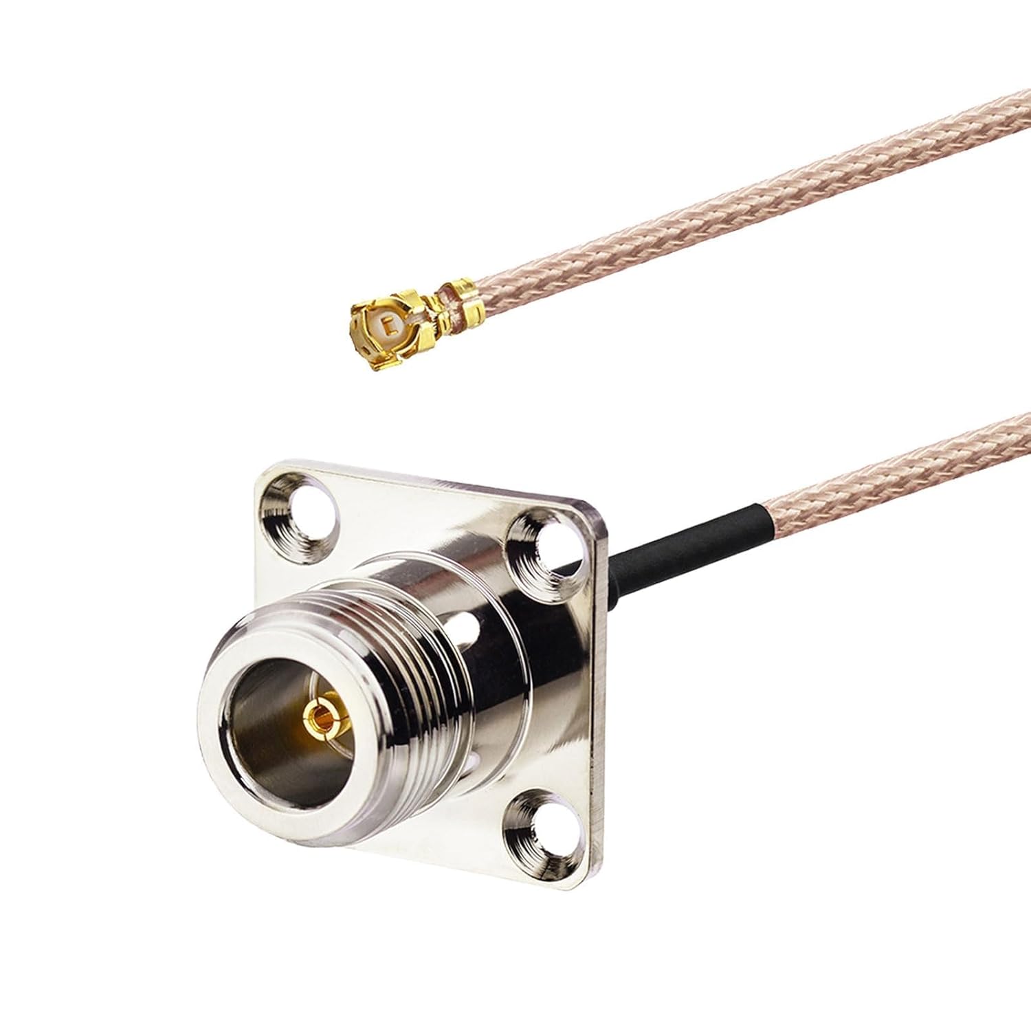 Superbat N Type Female 4 Hole Flange Panel Pigtail Cable Low Loss RG178 Coaxial Jumper(2Pcs) for T-Mobile 5G Gateway Router PCI WiFi Card LoRA Applications External Antennas