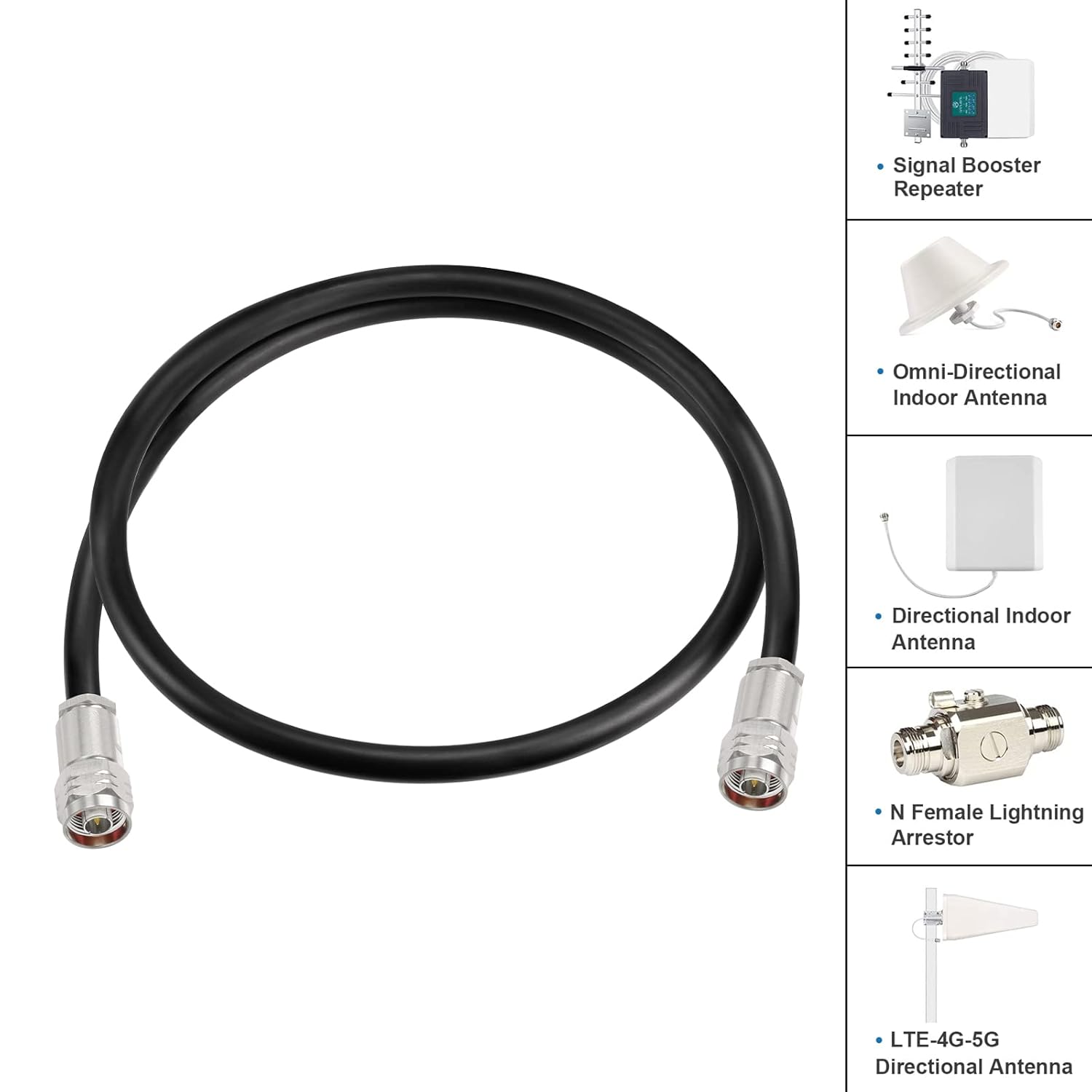 Superbat N Cable 5ft Heavy Duty Ultra Low Loss N Male to N Male Cable 50 ohm Jumper for Signal Booster ADS-B Antenna WiFi Router Repeater 3G/4G/5G Receiver etc.