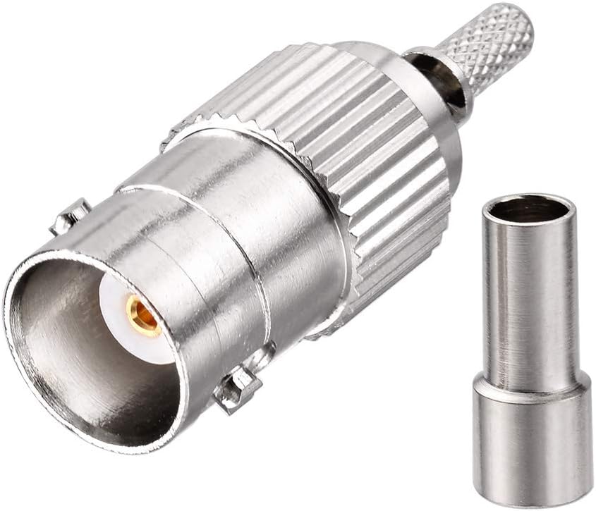 SUPERBAT BNC Crimp Connectors Kit - BNC Male & Female Crimp Solder Attachment Connector Kit for RG174, RG316, RG188, LMR100 Coax Cable (10 Pack)