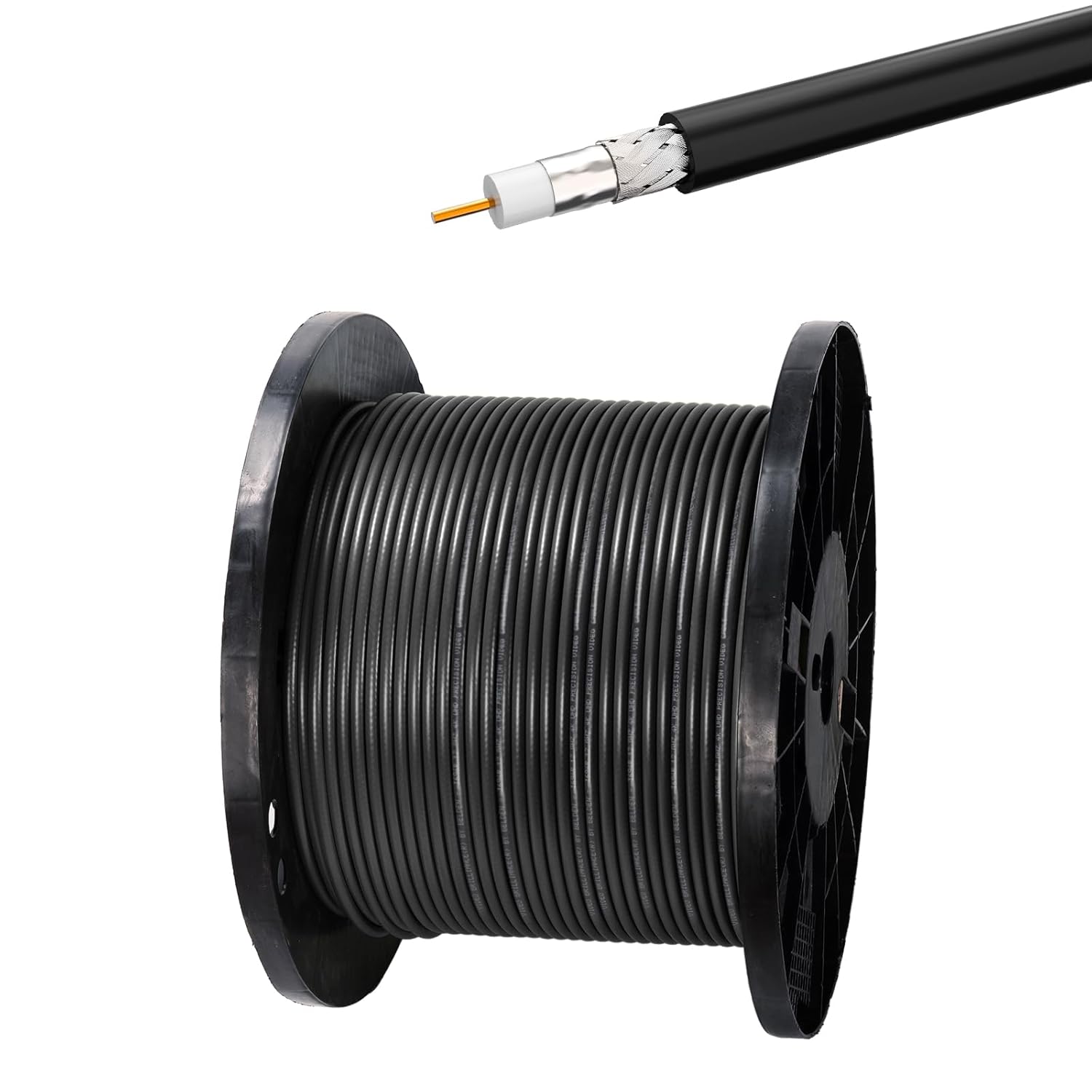 Superbat Belden 1694A Coaxial Cable Black 100ft Low Loss Precision 75 Ohm Video Cable Supports 3G/6G/12G/HD-SDI/4k for HDTV and Professional SDI Applications