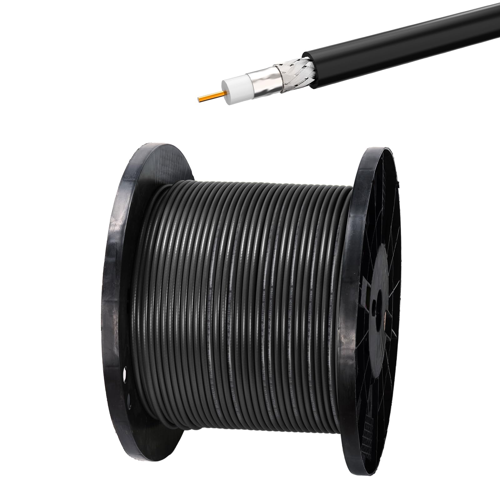 Superbat Belden 1694A Coaxial Cable Black 100ft Low Loss Precision 75 Ohm Video Cable Supports 3G/6G/12G/HD-SDI/4k for HDTV and Professional SDI Applications